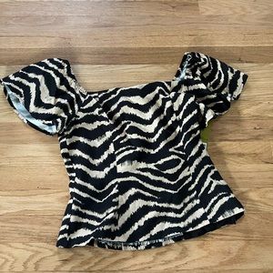 Ganni Bini zebra print top